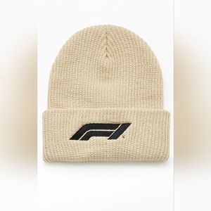 NWT Formula 1 x PacSun Logo Cuff Beanie Beige Tan
